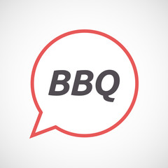Isolated comic balloon icon with    the text BBQ