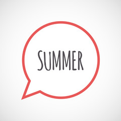 Isolated comic balloon icon with    the text SUMMER