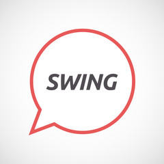 Isolated comic balloon icon with    the text SWING