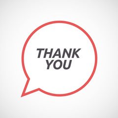 Isolated comic balloon icon with    the text THANK YOU