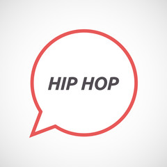 Isolated comic balloon icon with    the text HIP HOP