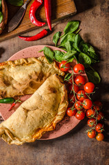 Calzone pizza rustic