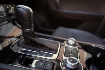Fototapeta na wymiar Automatic transmission gear shift in car