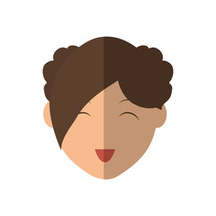 Person concept represented by woman head icon. Isolated and Flat illustration