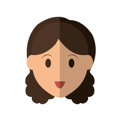Person concept represented by woman head icon. Isolated and Flat illustration