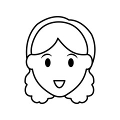Person concept represented by silhouette of woman head icon. Isolated and Flat illustration