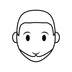 Person concept represented by silhouette of man head icon. Isolated and Flat illustration