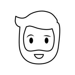 Fototapeta premium Person concept represented by silhouette of man head icon. Isolated and Flat illustration