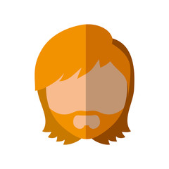 Person concept represented by man head icon. Isolated and Flat illustration