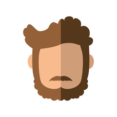 Person concept represented by man head icon. Isolated and Flat illustration