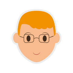 Person concept represented by man head icon. Isolated and Flat illustration