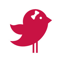 Cute animal concept represented by bird icon. Isolated and Flat illustration