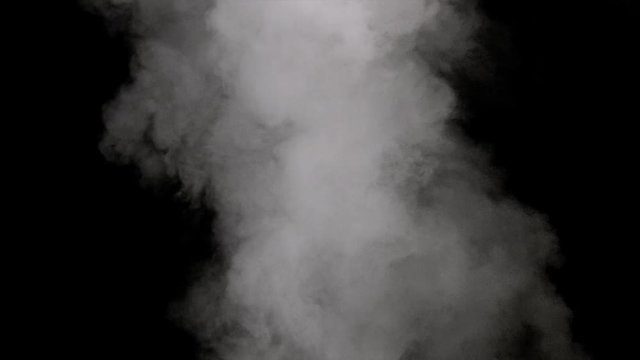 Column of smoke rising and dissipating