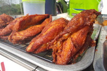 Fried chicken on tray
