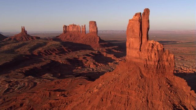 Flying past Big Chief Butte in Monument Valley