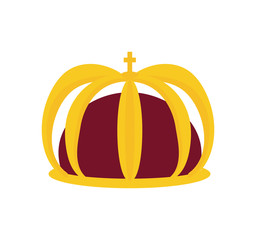 Royalty concept represented by crown icon. isolated and flat illustration 