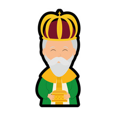 Merry Christmas concept represented by wise man cartoon icon. isolated and flat illustration 
