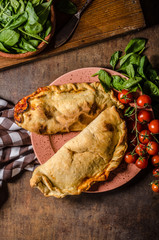 Calzone pizza rustic