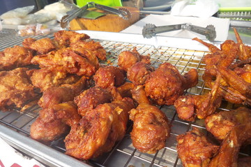 Fried chicken on tray