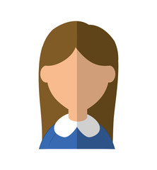 Person concept represented by cartoon woman icon. isolated and flat illustration 
