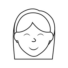 Person concept represented by cartoon woman icon. isolated and flat illustration 