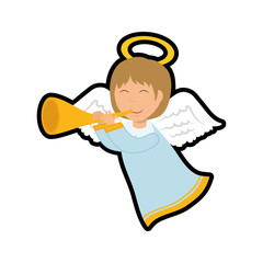 Merry Christmas concept represented by angel  icon. isolated and flat illustration 