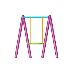Baby swing icon, cartoon style