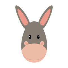 Cute animal concept represented by donkey icon. isolated and flat illustration 