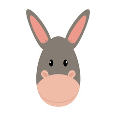 Obraz premium Cute animal concept represented by donkey icon. isolated and flat illustration 