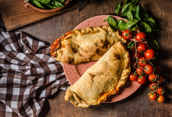 Calzone pizza rustic