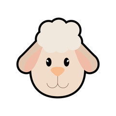 Cute animal concept represented by sheep icon. isolated and flat illustration 