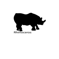 Rhinoceros icon. Simple black vector symbol. Logo for web. Image for business.