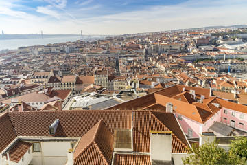 Fototapeta na wymiar Lisbon- view from the castle