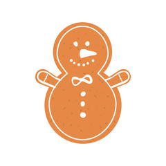 Merry Christmas concept represented by snowman cookie icon. isolated and flat illustration 