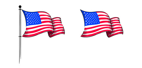Vector of American Flag Fly 