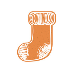 Merry Christmas concept represented by boot cookie icon. isolated and flat illustration 