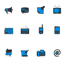 Communication icon series in duotone color.