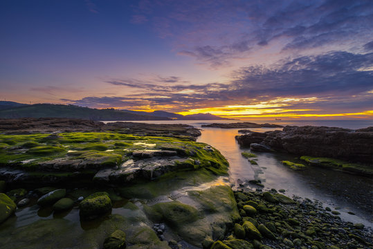 El Lastron beach at sunset
