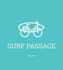 Fototapeta premium Surf, Passage, icône, pictogramme, sport, spot, vélo, Mer, Ocean