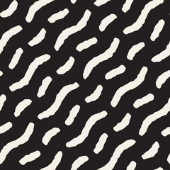 Vector Seamless Hand Drawn Diagonal Wavy Lines Grunge Pattern