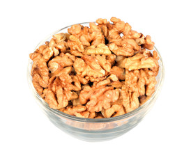 Walnuts in glass plate