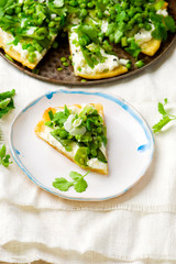 vegetable tart with green peas