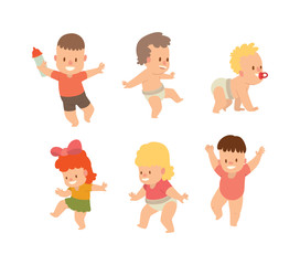 Adorable baby kid sunny cute childhood. Newborn child relaxing baby kid. Nursery for young children. Bedding baby kid and family morning. New born kid during tummy time