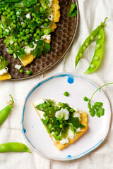vegetable tart with green peas