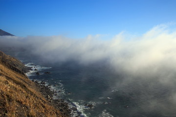 Foggy coastline near Big Sur California