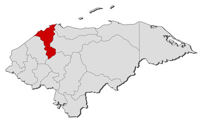 Map - Honduras, Cortés