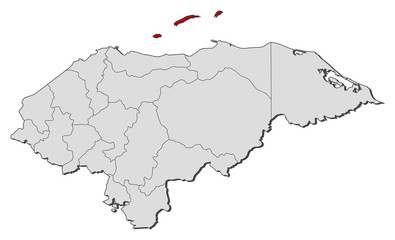 Map - Honduras, Islas de la Bahía
