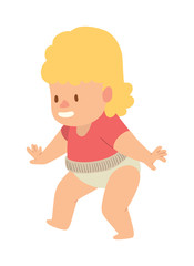 Adorable baby kid sunny cute childhood. Newborn child relaxing baby kid. Nursery for young children. Bedding baby kid and family morning. New born kid during tummy time