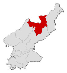 Fototapeta na wymiar Map - North Korea, Ryanggang