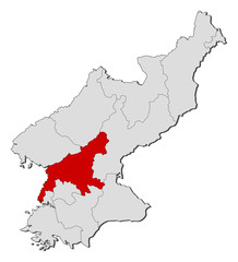 Map - North Korea, South Pyongan